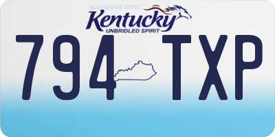 KY license plate 794TXP