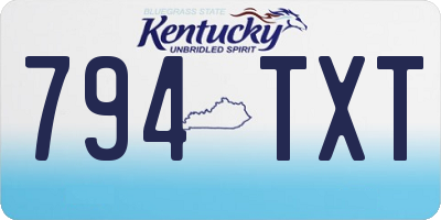 KY license plate 794TXT