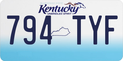KY license plate 794TYF