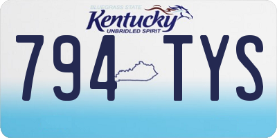 KY license plate 794TYS
