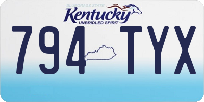 KY license plate 794TYX