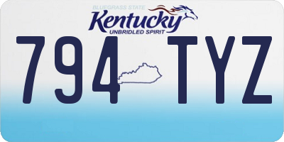 KY license plate 794TYZ