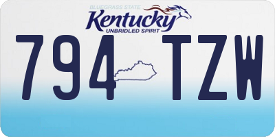 KY license plate 794TZW