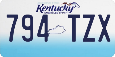 KY license plate 794TZX