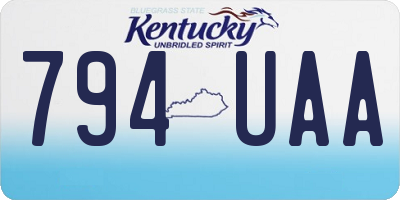 KY license plate 794UAA