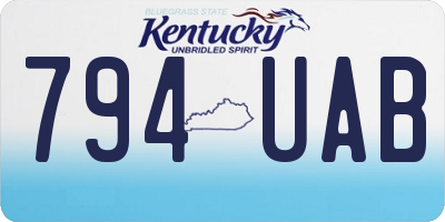 KY license plate 794UAB