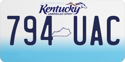 KY license plate 794UAC