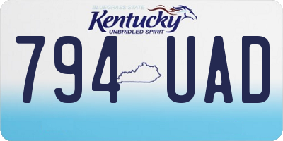 KY license plate 794UAD