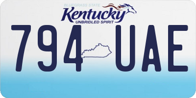 KY license plate 794UAE