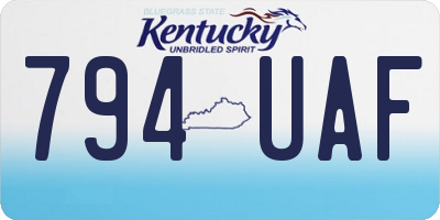 KY license plate 794UAF