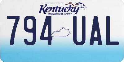 KY license plate 794UAL