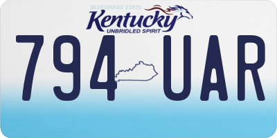 KY license plate 794UAR