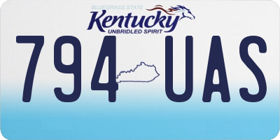 KY license plate 794UAS