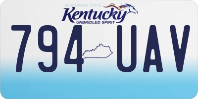 KY license plate 794UAV