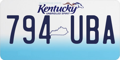 KY license plate 794UBA