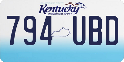 KY license plate 794UBD