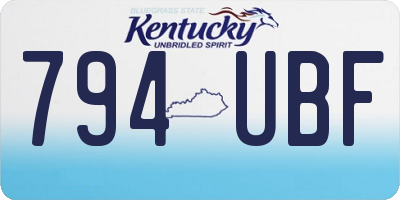 KY license plate 794UBF