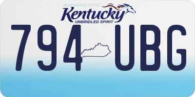 KY license plate 794UBG