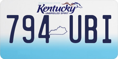 KY license plate 794UBI
