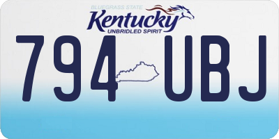 KY license plate 794UBJ