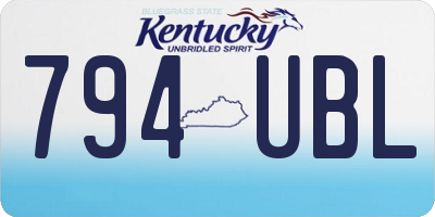 KY license plate 794UBL