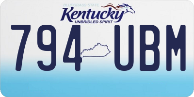 KY license plate 794UBM