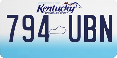 KY license plate 794UBN