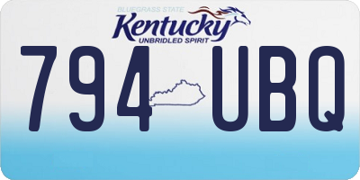 KY license plate 794UBQ