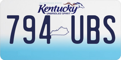 KY license plate 794UBS