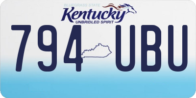 KY license plate 794UBU