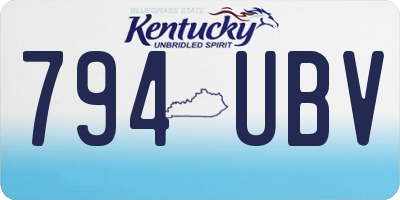 KY license plate 794UBV