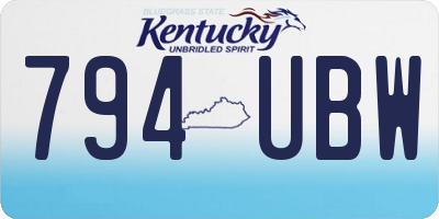 KY license plate 794UBW