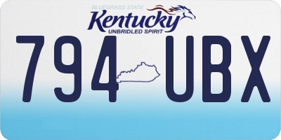 KY license plate 794UBX