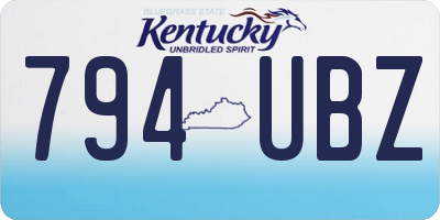 KY license plate 794UBZ