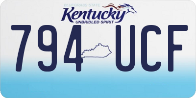 KY license plate 794UCF