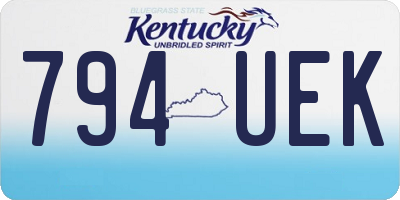 KY license plate 794UEK