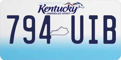 KY license plate 794UIB