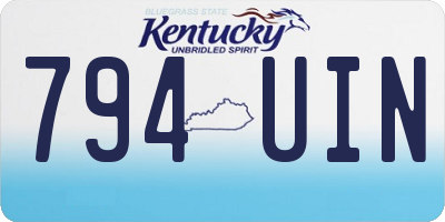 KY license plate 794UIN