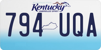 KY license plate 794UQA