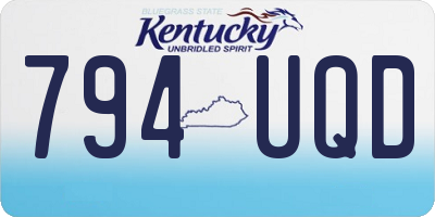 KY license plate 794UQD