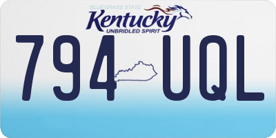 KY license plate 794UQL