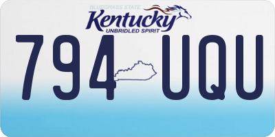 KY license plate 794UQU