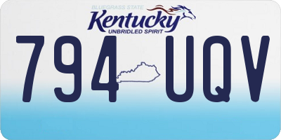 KY license plate 794UQV