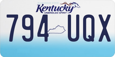KY license plate 794UQX