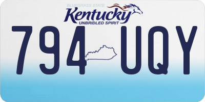 KY license plate 794UQY