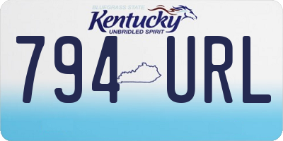 KY license plate 794URL