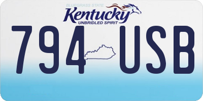KY license plate 794USB
