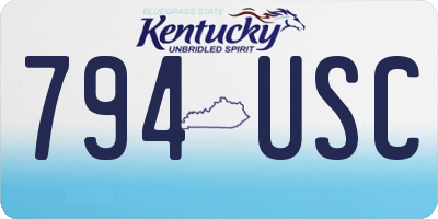 KY license plate 794USC