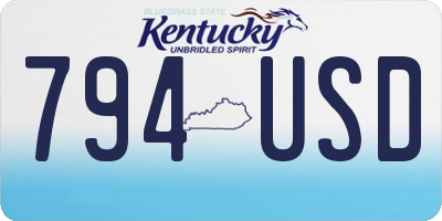 KY license plate 794USD
