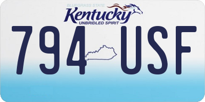 KY license plate 794USF